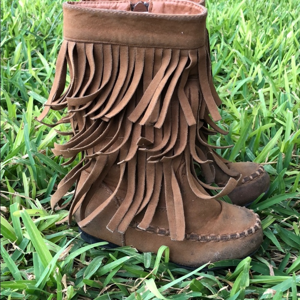Toddler 3 Layer Fringe Boots Size:7
